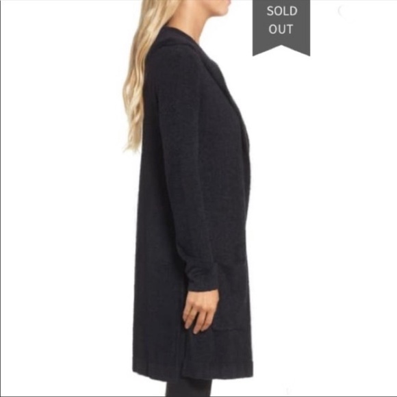 NWOT BAREFOOT DREAMS Cozychic Lite Coastal Hooded Cardigan - Picture 3 of 8